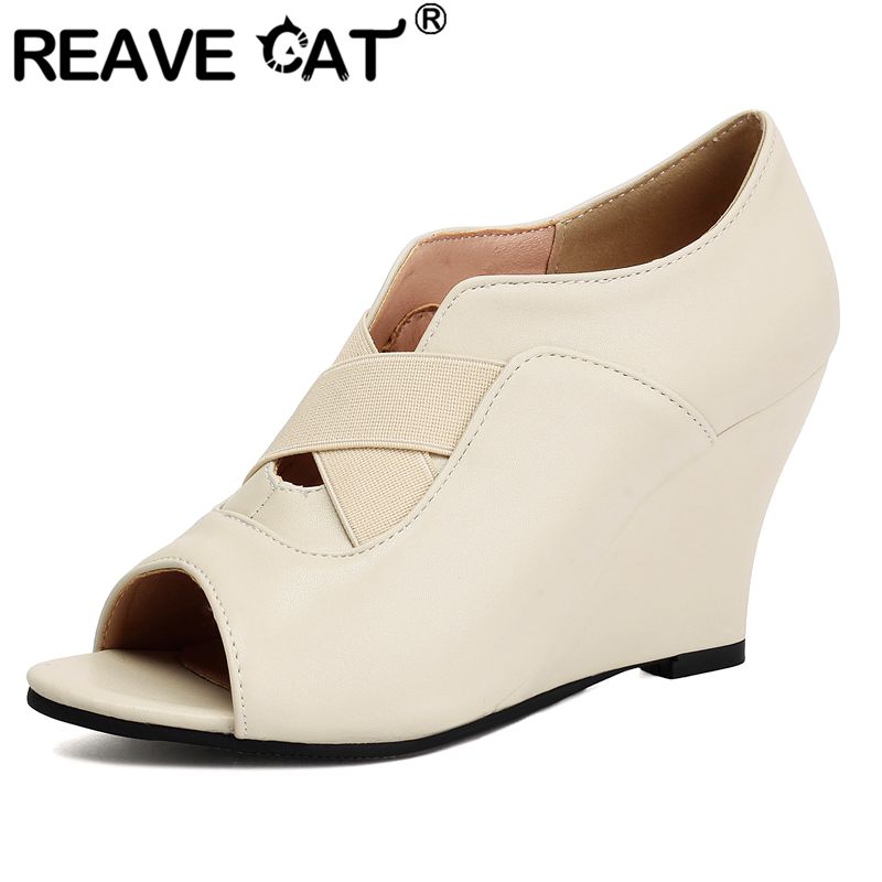 Women'S Shoes Extended Sizes - REAVE CAT Black Women Sandals Peep