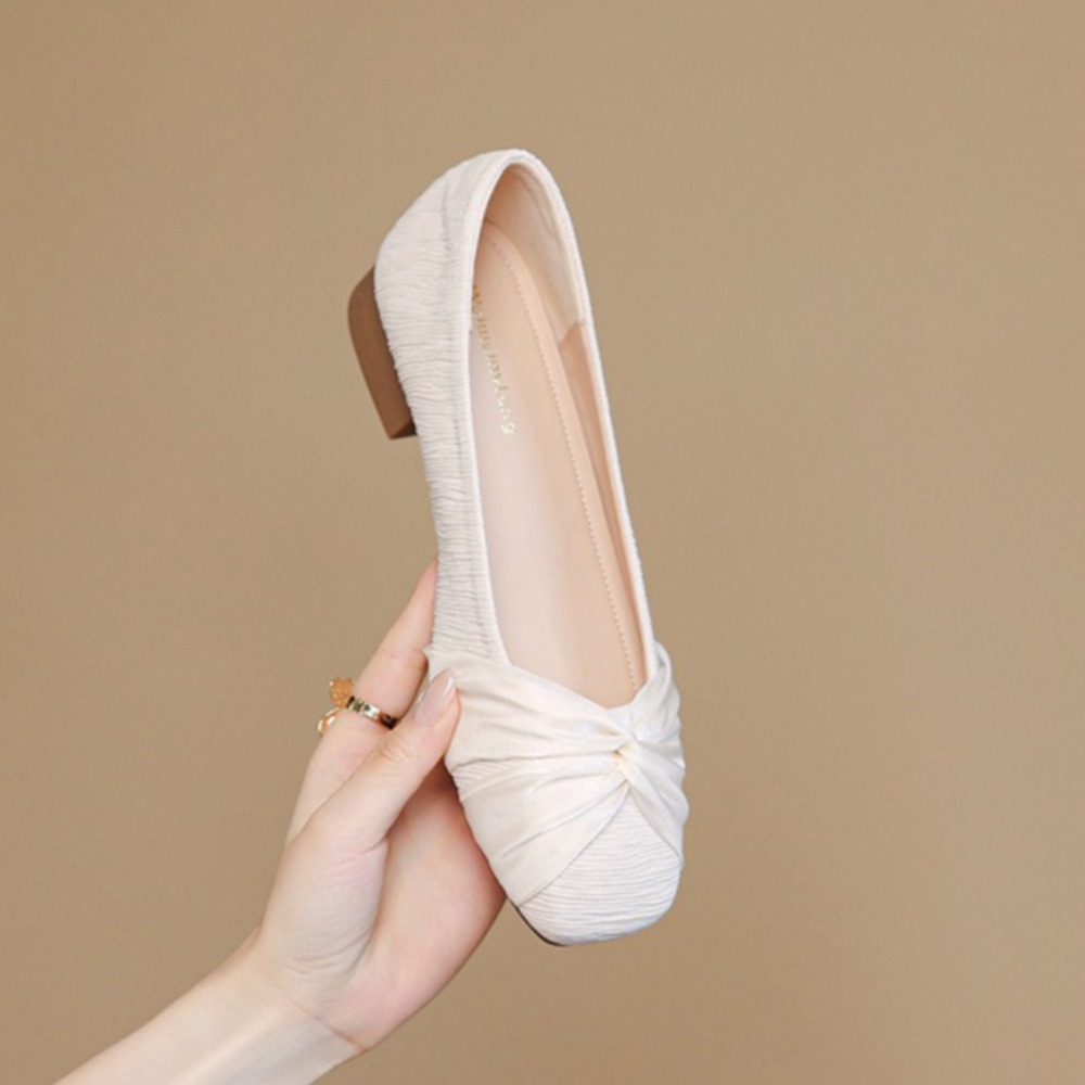 Shoes For Women Flats - Elegant Women’s Flats Satin Thick Heel