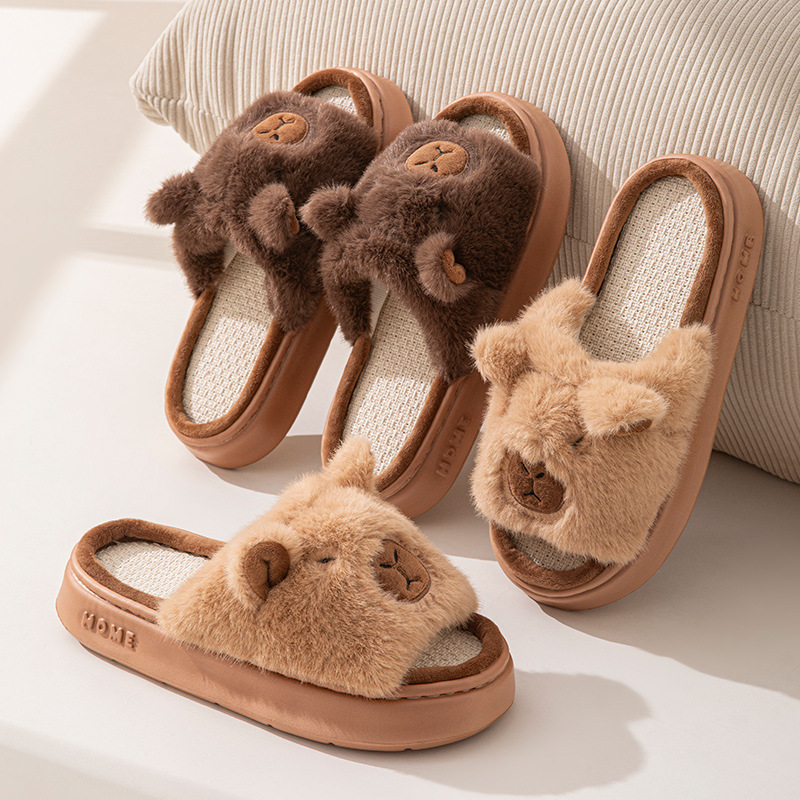 Women'S Shoes For Flat Feet - Hemp Cartoon Women's Slippers Home Flats