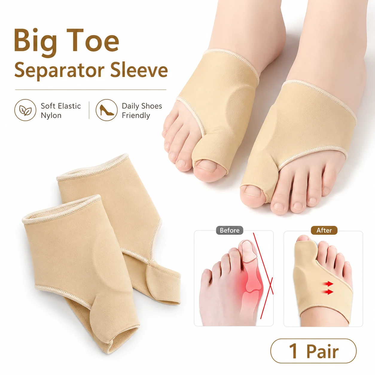 Women'S Shoes With Bunions - Big Toe Separator Sleeve Bunion Protector