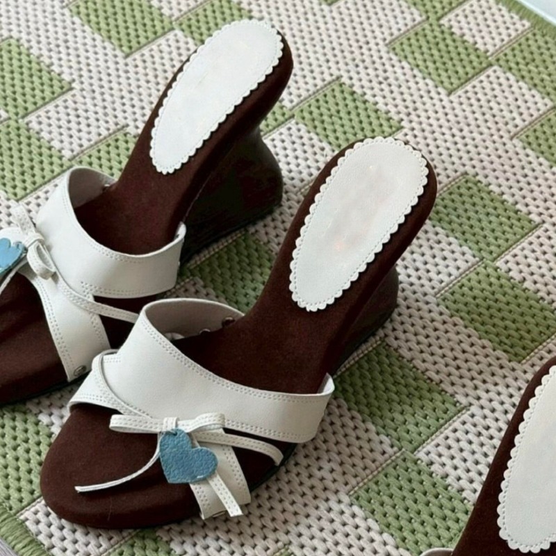 Women's Heart Bow Wedge Heel S - Women Shoes Us To Eu review and price