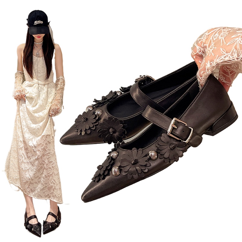 Metal Rivet Buckle Strap Soft  - Shoes For Women Flats review and price