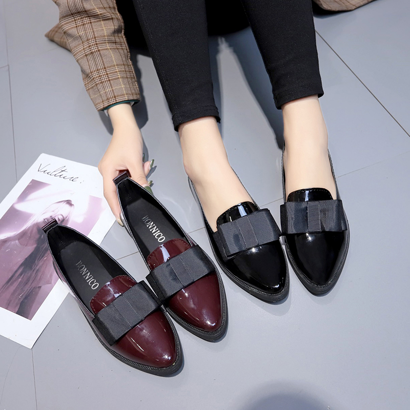 Black/ Wine Red Patent Leather - Shoes For Women Flats review and price