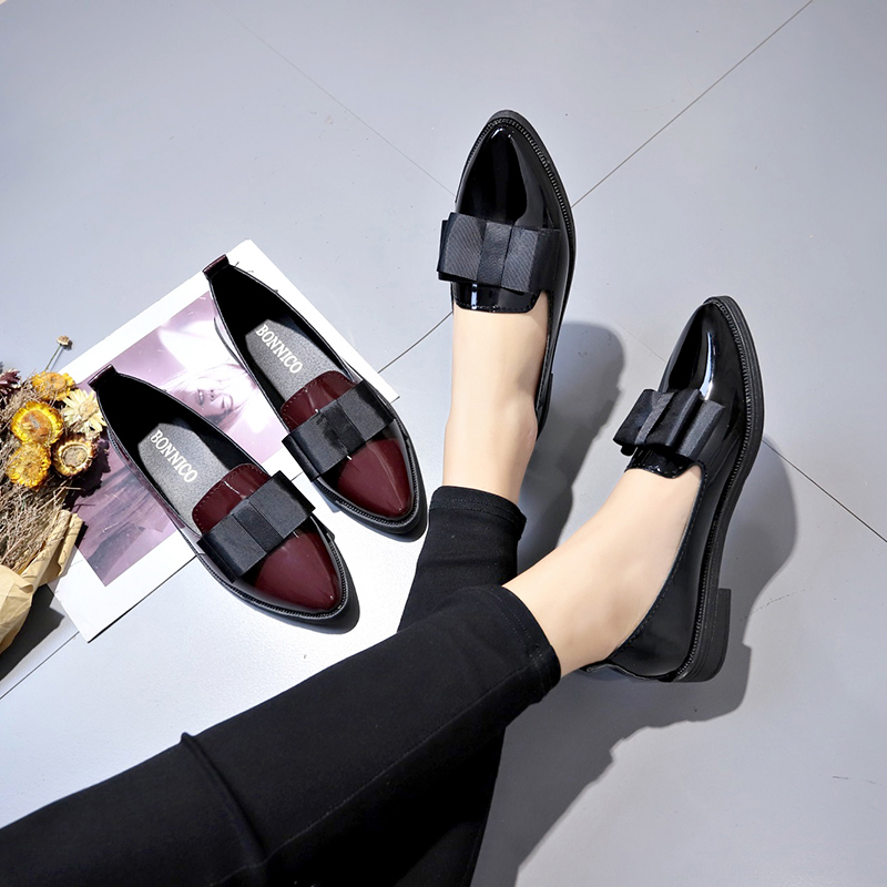 Black/ Wine Red Patent Leather - Shoes For Women Flats review and price