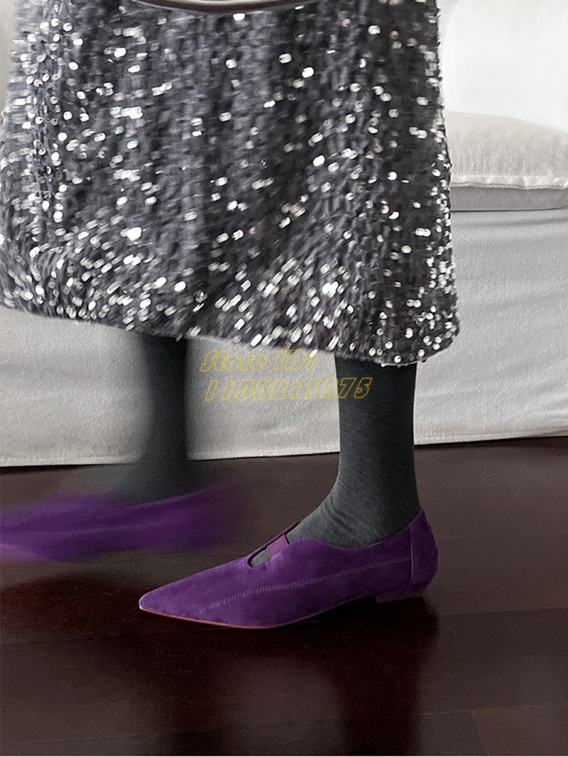 Purple Suede Pointy Toe Pumps  - Pointed Toe Flat review and price