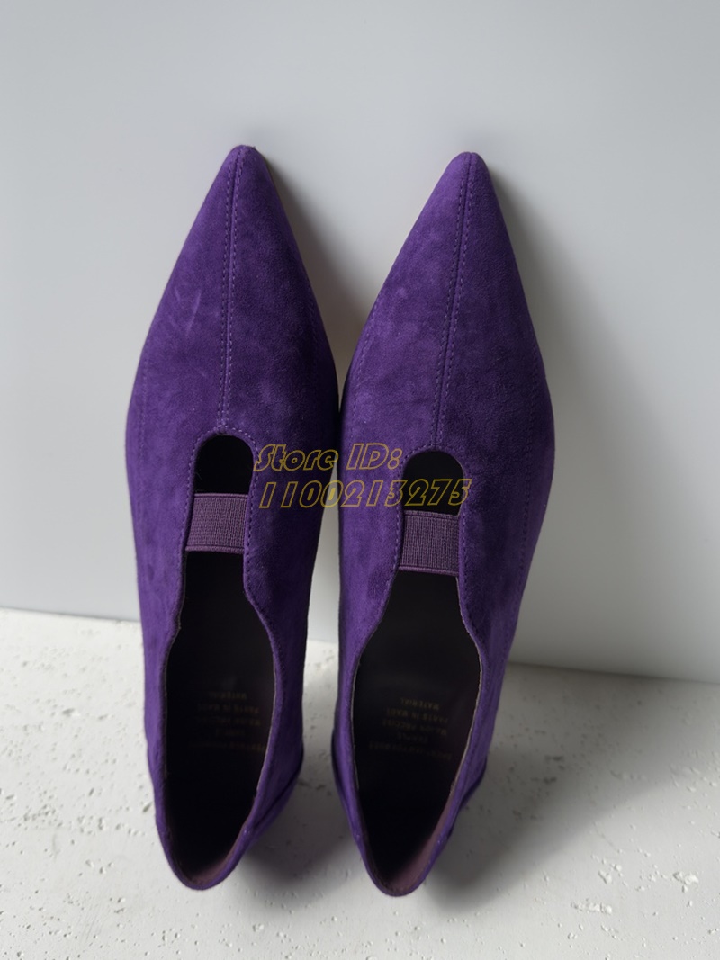 Purple Suede Pointy Toe Pumps  - Pointed Toe Flat review and price