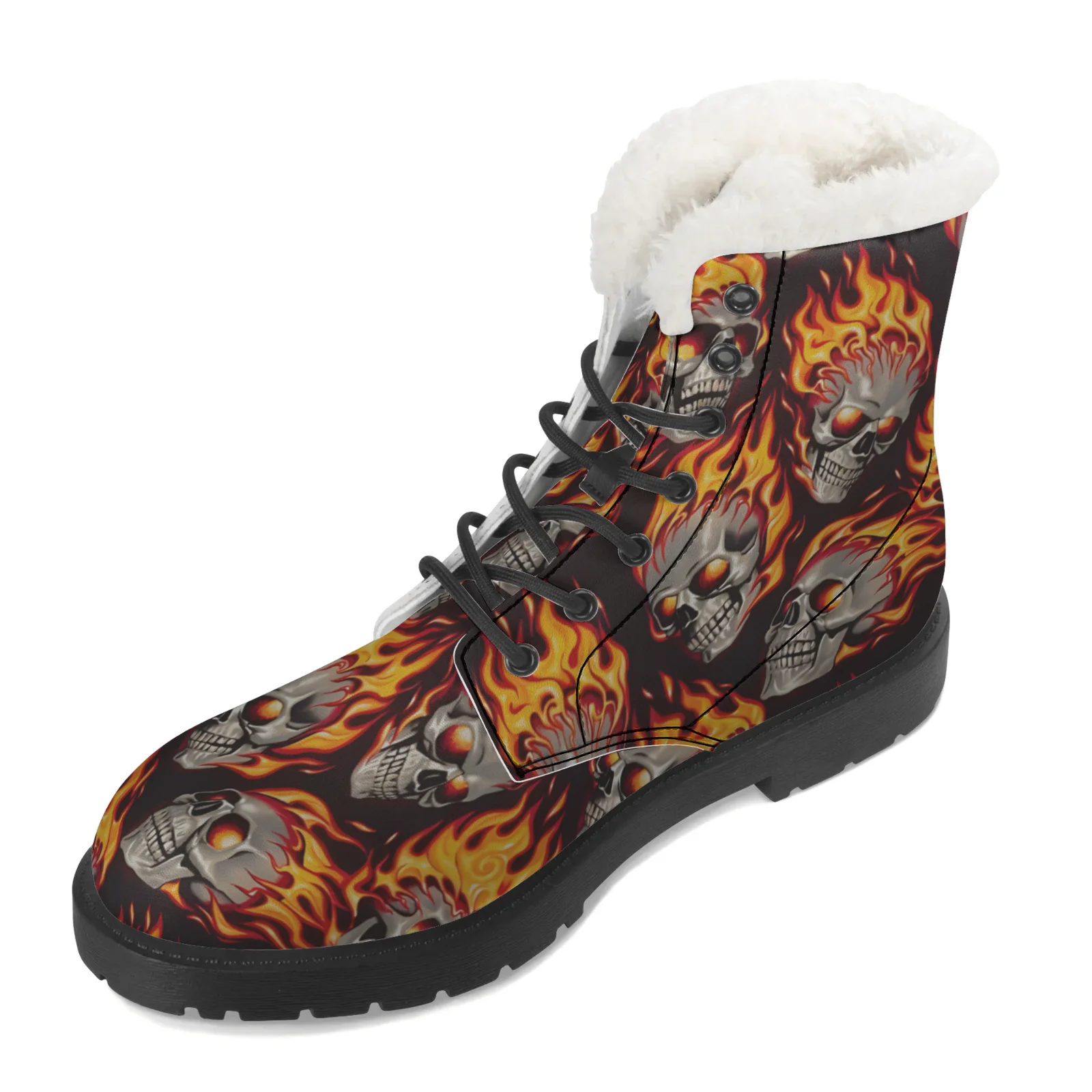 Fire Skull Patterns Snow Boots - Women Shoes Us To Eu review and price