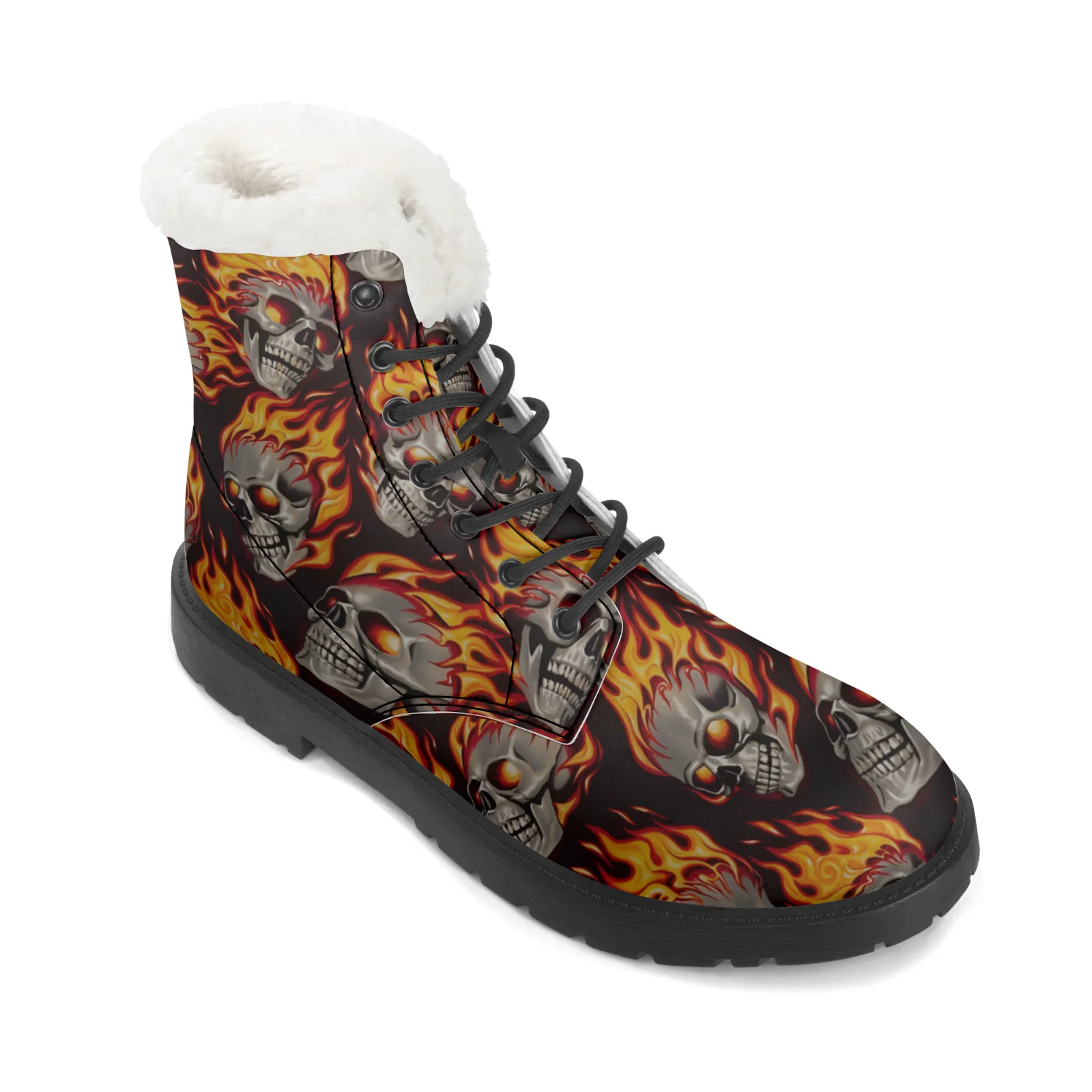 Fire Skull Patterns Snow Boots - Women Shoes Us To Eu review and price