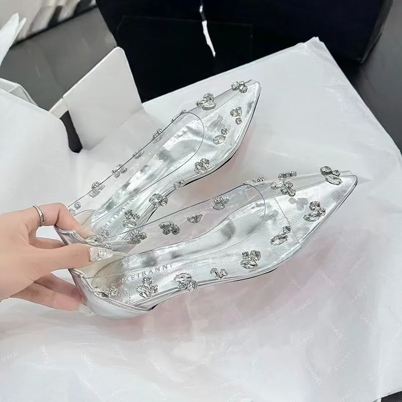 2026 Transparent PVC Rhineston - Pointed Toe Flat review and price