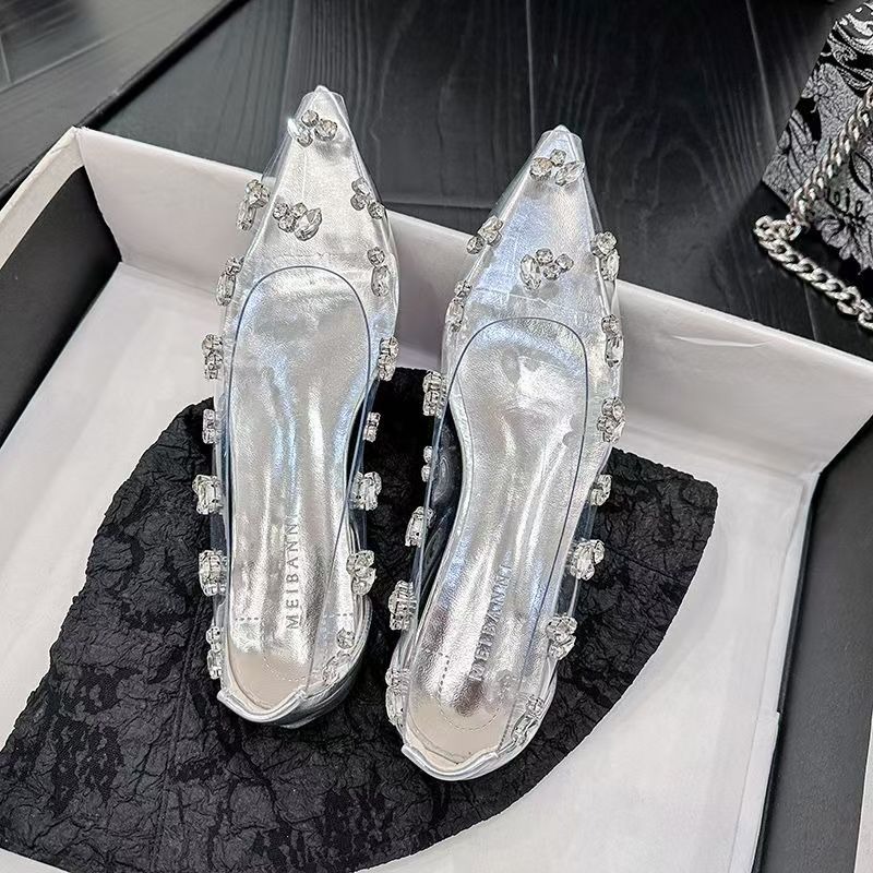 2026 Transparent PVC Rhineston - Pointed Toe Flat review and price