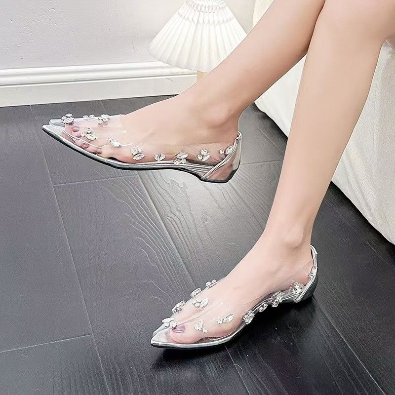 2026 Transparent PVC Rhineston - Pointed Toe Flat review and price