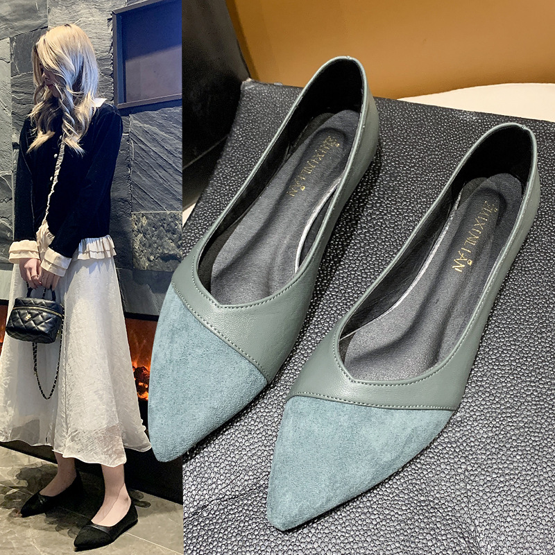 Flat black leather shoes for w - Pointed Toe Flat review and price