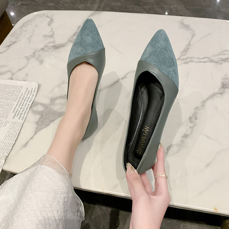 Flat black leather shoes for w - Pointed Toe Flat review and price