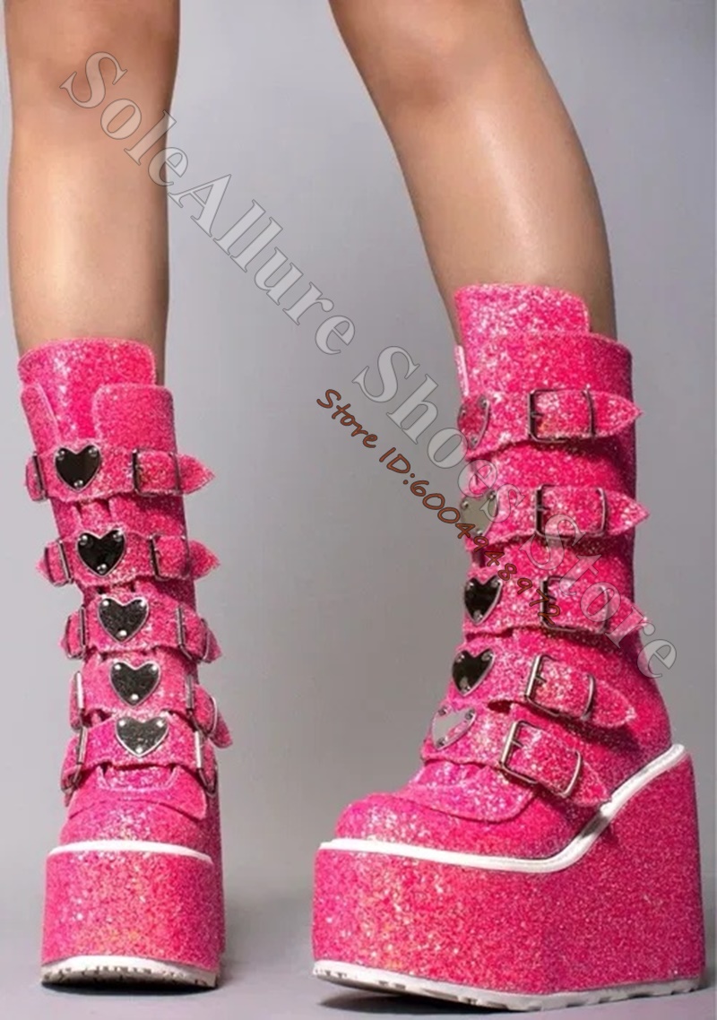 Glitter Multi Heart Buckle Wed - Pointed Toe Flat review and price