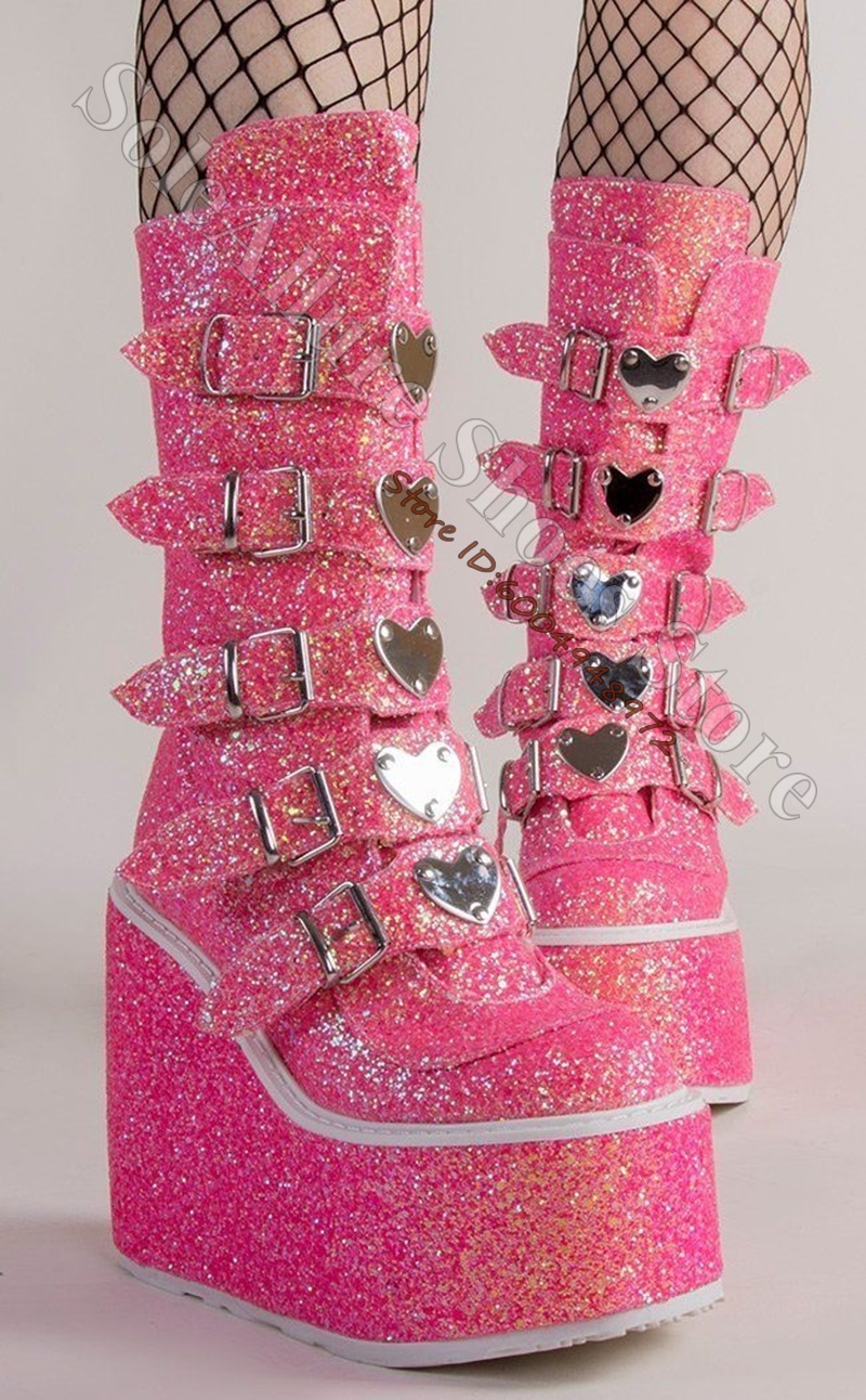 Glitter Multi Heart Buckle Wed - Pointed Toe Flat review and price