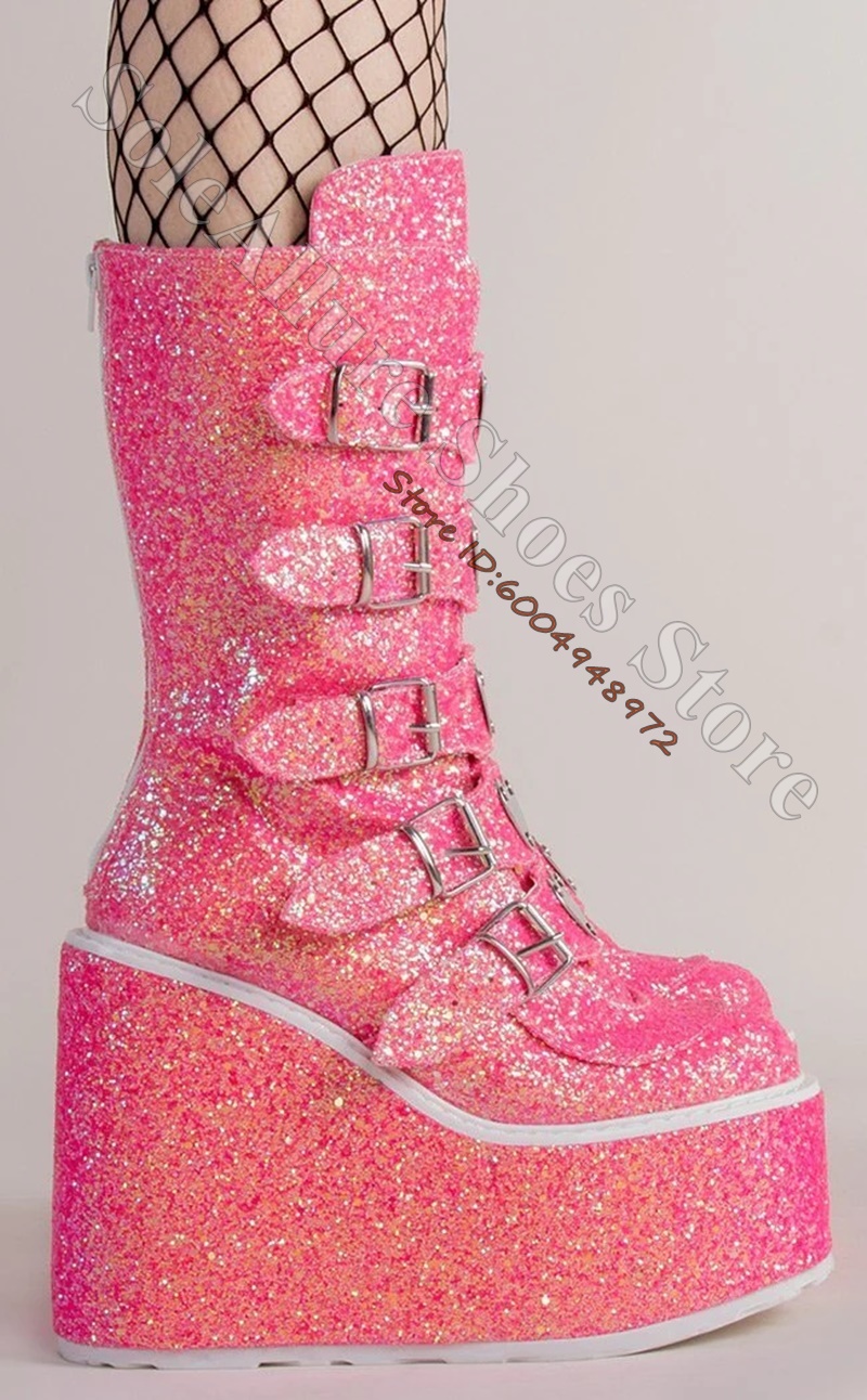 Glitter Multi Heart Buckle Wed - Pointed Toe Flat review and price
